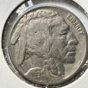 1930 Buffalo Nickel Five Cents Coin United States of America Liberty Head